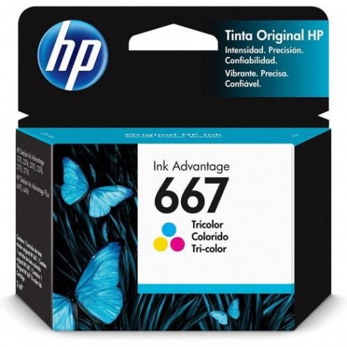 HP 667 Tri-Color Original Ink Cartridge