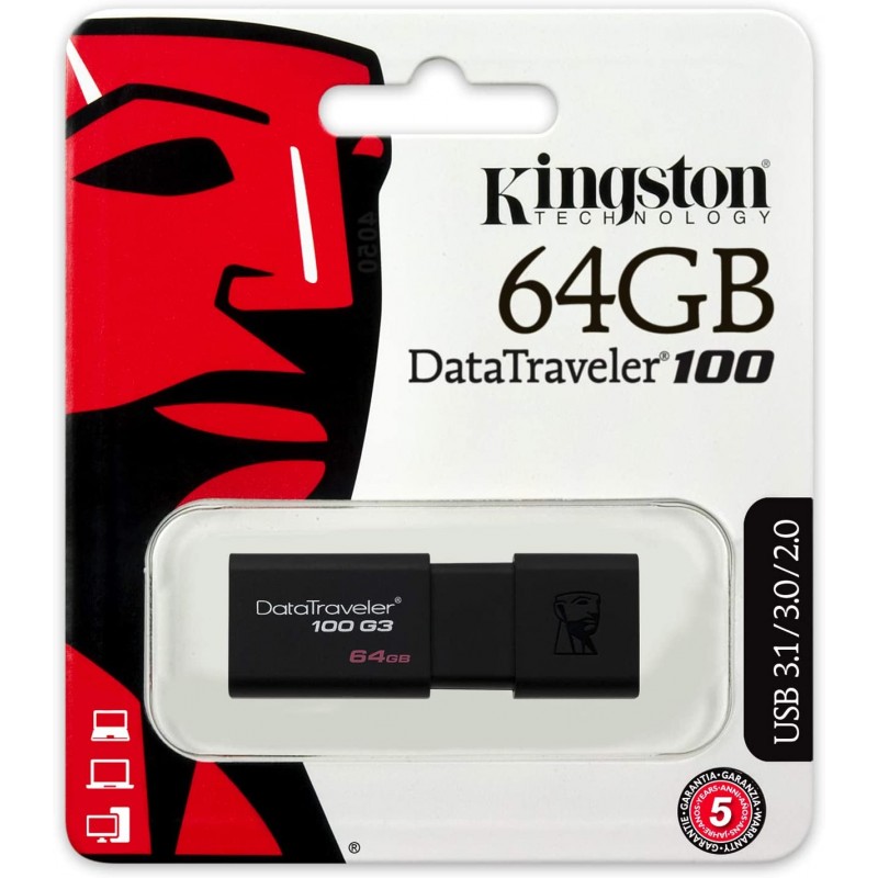 Kingston Dt100 G3 Datatraveler 100 64Gb USB 3.0 